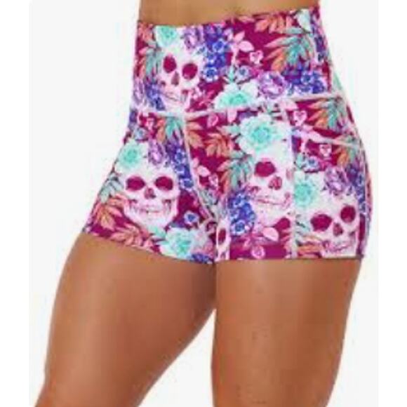 Constantly Varied Gear TropiSkull Print Shorts Women's Size Medium Workout - Picture 1 of 7